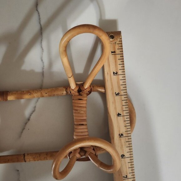 Rattan Wall Hook 3 Tier Hanging Organizer Boho Entryway Decor - Picture 4 of 4